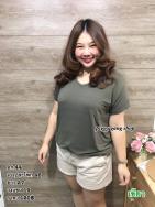 เสื้อเรย่อนคอวี มีกระเป๋า