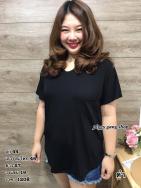 เสื้อเรย่อนคอวี มีกระเป๋า
