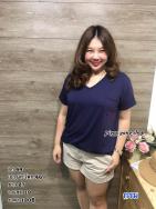 เสื้อเรย่อน คอวี มีกระเป๋า