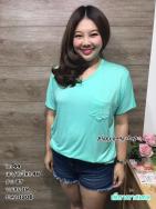 เสื้อเรย่อนคอวี มีกระเป๋า